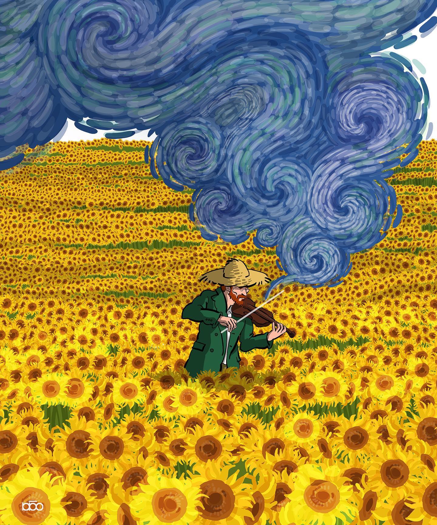 Van Gogh Illustrations by Alireza Karimi Moghaddam