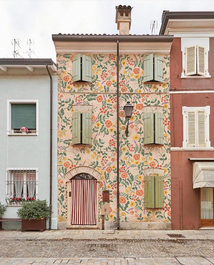 Flower Designs by Audrey Smit Photoshopped Onto Houses