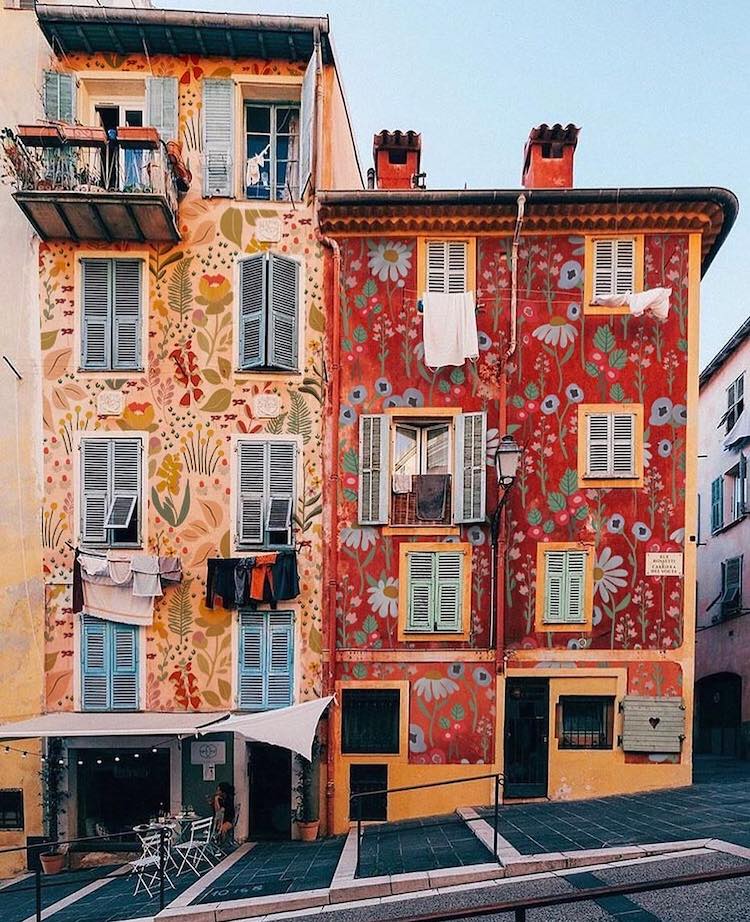 Flower Designs by Audrey Smit Photoshopped Onto Houses