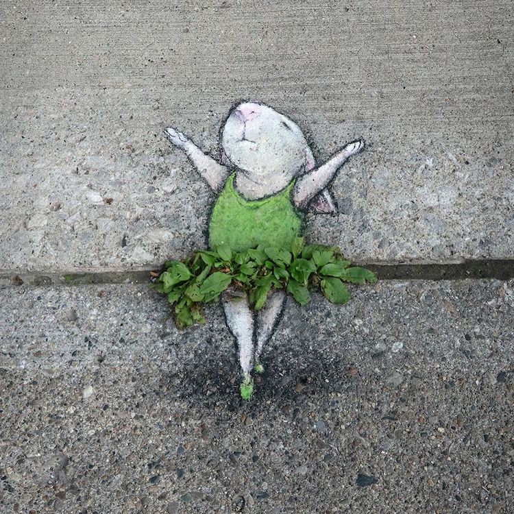 Art Craie trottoir Illustration par David Zinn