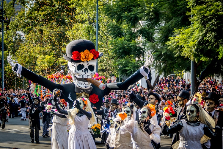 Day of the dead parade in Mexico City