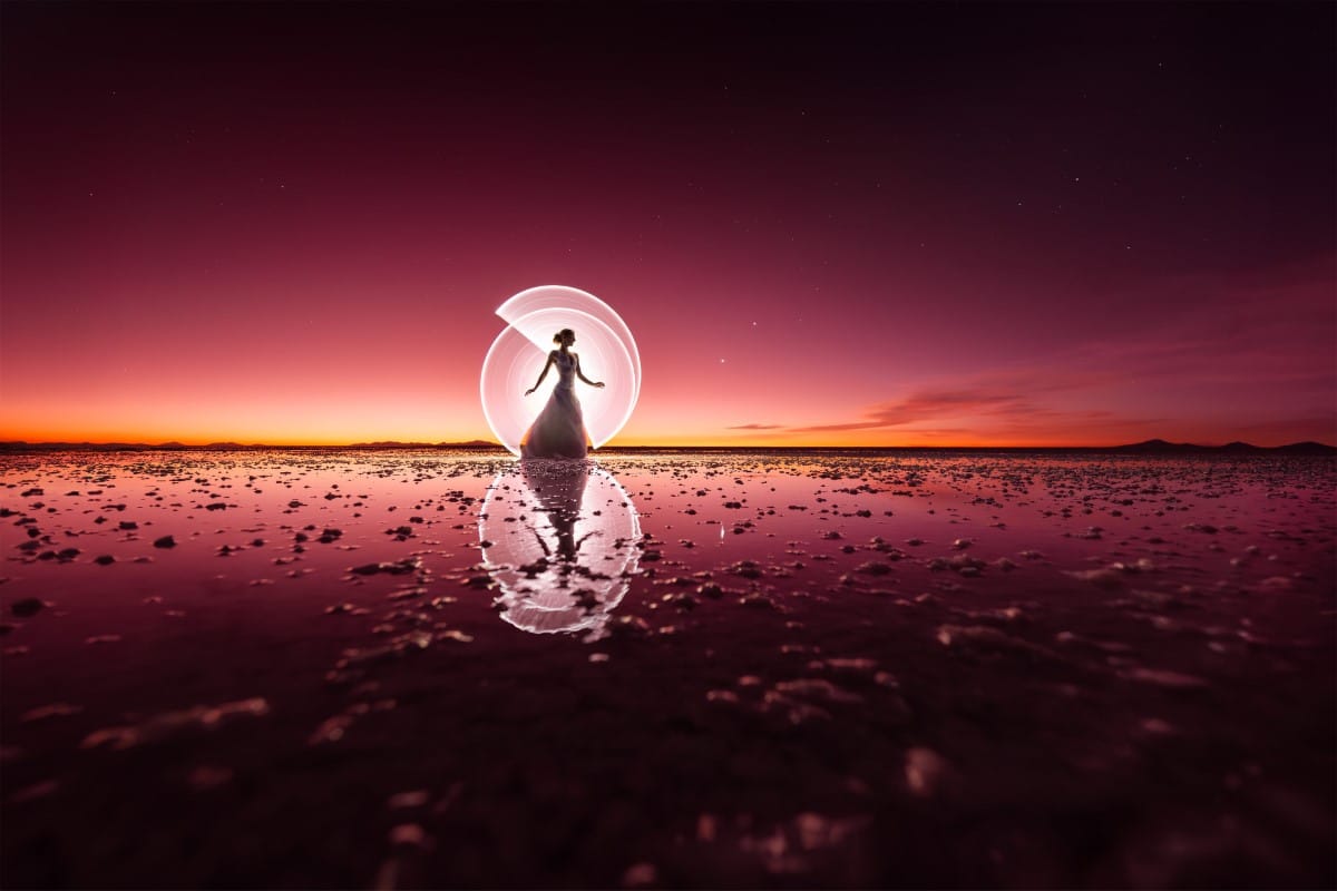 Artistic Light Painting at Bolivia's Uyuni Salt Flat by Eric Paré and Kim Henry