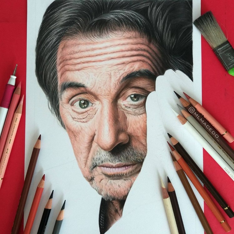 Realistic Drawing of Al Pacino by Matheus Macedo