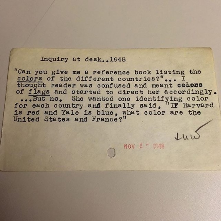 Vintage Questions the Public Once Asked New York Public Library’s Librarians